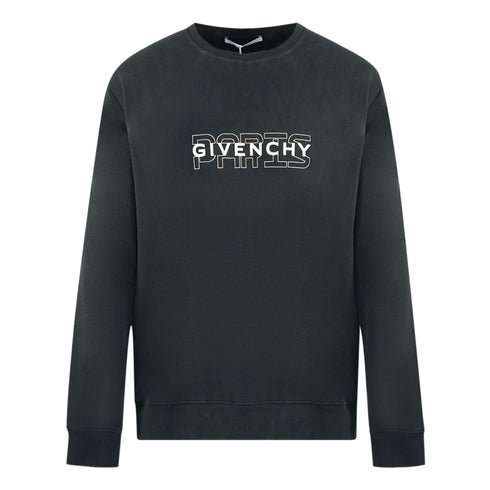 Givenchy Paris Cut Logo Black Sweater BMJ04630AF 001